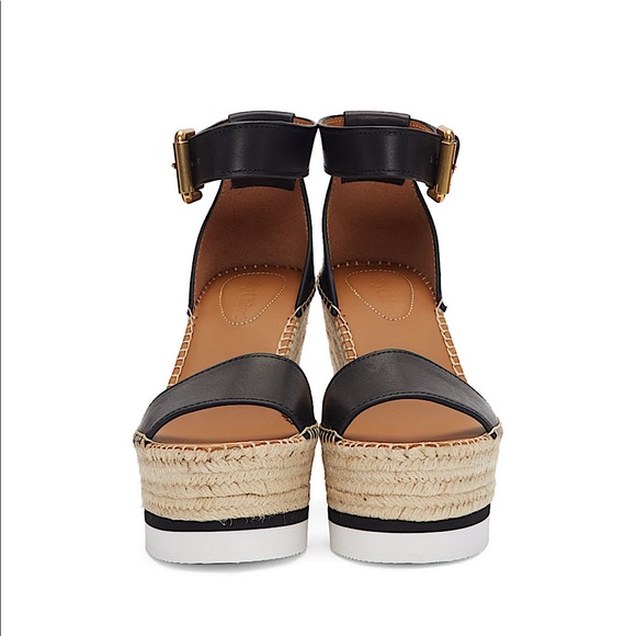 See by Chloe Glyn Black Leather Platform Sandals - Picture 4 of 14